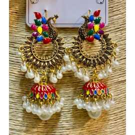 Traditional Design Drop White Pearls Earrings For Women Fashion