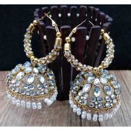 Ornaments Collection New In Trend Kundan Hand made crystals Design Earrings