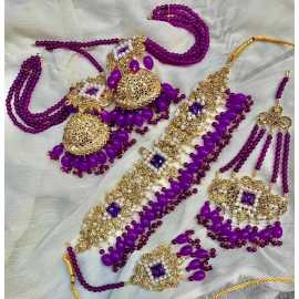 Traditional Jewelery Set By Ornaments - Purple Color