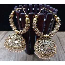 Ornaments Collection New In Trend Kundan Design Hand made Crystals  Design Earrings