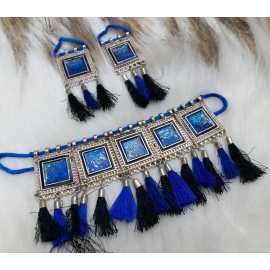Necklace Set For Women By Ornaments - Black & Blue