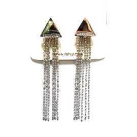 Silver color Tricon Drop tussles Design Earings For Women