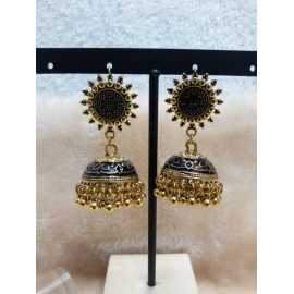 Golden Antique Design Jhumka Drop Earrings For Women