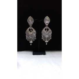 Silver Color Drop Design Fancy Trendy Design Earrings For Women