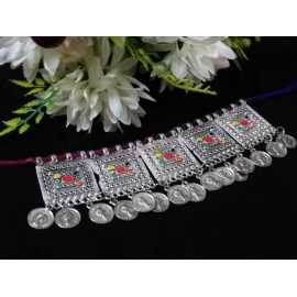 Thread Tassles Necklace For Women - Silver