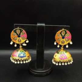 New Trendy Design Indian Jaipuri Design Earrings For Women