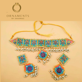 Fine Quality Indian Design Jewelry Necklace and Earrings With Complete Set