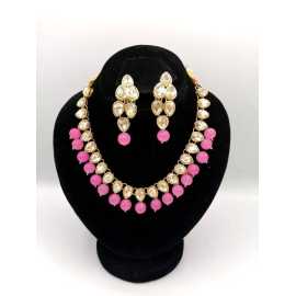 Necklace Set For Women By Ornaments Pearl and Pink