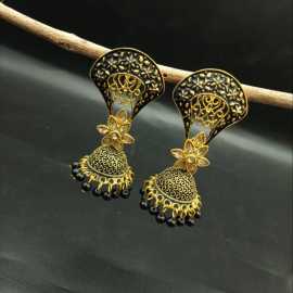 Golden Cooper Drop Jhumki Bohemian Design Jhumki Earrings New Collection For Women