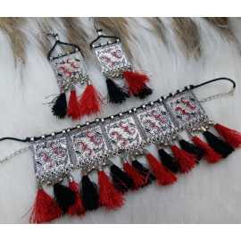 New Necklace Set For Women By Ornaments - Red & Black