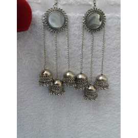 Ornaments Collection New In Trend Mirror Design Tripple Drop Tussles Jhmkay Design Earrings