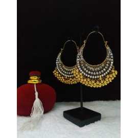 Ornaments Best Collection Fancy Antique Golden Metal Earrings for Women