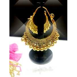 Luxury Indian Jewelry Fashion Rhinestone Pearl Tassel Boho Gypsy Antique Ethnic Gold Big Round Dangle Earrings For Women