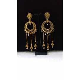 Amazing Golden Color Drop Design Fancy Trendy Design Earrings For Women