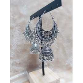 SIlver Color Antique Jhumki Dop Earrings For Women