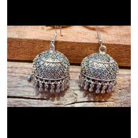 Amazing Silver Color antique Jhumki Bali Earrings