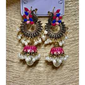 Traditional Design Drop White Pearls Earrings For Women