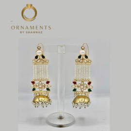 Ornaments High Quality Collection New In Trend Fancy Golden Antique White Pearls Sahara Design Earrings
