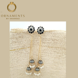 Ornaments Collection New In Trend Drop Dangles Design Golden color Earrings