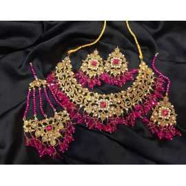 Reasonable Indian Design Jewelry Necklace and Earrings With Complete Set