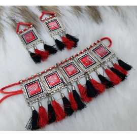 Necklace Set For Women By Ornaments - Red & Black