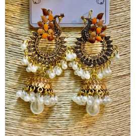 Best Quality Traditional Design Drop White Pearls Earrings For Women