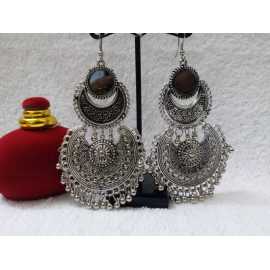 Ornaments Collection New In Trend Mirror Design Metalic crystals Design Earrings