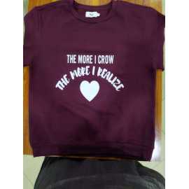 Heart Printed Cotton Jersey Ladies Sleep Dress Night Wear Shirt – Large size