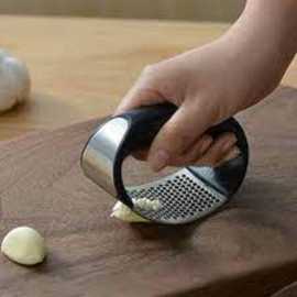 New Garlic Press Rocker, Stainless Steel Garlic Chopper