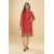 Needleast Textured Linen Single Stitched Shirt Red Color For Women - 1 Piece