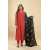 Needleast Blended Wool Shirt, Trouser & Shawl Red Berry Stitched Suit For Women - Pack of 3 PCS