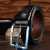 Synthetic Leather Alloy Pin Buckle Belts For Men - Black