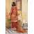 Organza Embroidered Stitched Luxury Formal 3 PCS Suit For Women - Orange