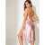 Korean Satin Silk Pink nightwear Nighty for women