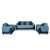 Five Seater Turkish Design Gray & Blue Velvet Modern Design Sofa Set