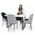 Sydnor Rose Velvet Black and White 04 Cushioned Chairs Dining Table Velvet Fabric