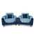 Five Seater Turkish Design Gray & Blue Velvet Modern Design Sofa Set