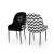Sydnor Rose Velvet Black and White 04 Cushioned Chairs Dining Table Velvet Fabric