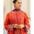Naya 3 PCS Lawn Shalwar/Kameez & Dupatta Orange Unstitched Suit For Women