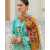 Saiba 3 PCS Lawn Shalwar/Kameez & Dupatta Teal Blue Unstitched Suit For Women