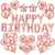 Happy Birthday Rose Gold Theme Balloons Set