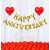 Happy Anniversary Foil Decoration Balloons With foil heart Set