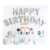 Silver Happy Birthday Foil Balloon Set For Home Decorations