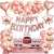 Gorgeous Rose Gold Theme Happy Birthday Foil Balloons Set