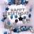 Silver & Blue Happy Birthday Foil Balloon Set For Birthday Party