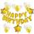 Happy Birthday Big Golden Foil Balloons Set - Pack of 13 Pieces