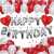 White & Red Happy Birthday Balloons Decoration Kit