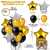 Golden Happy Birthday Foil Balloon Set For Birthday Party