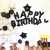 Black Happy Birthday Banner Balloons Set