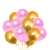 Beautiful Golden And Pink Birthday Decoration Balloons Set